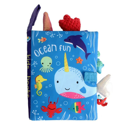 Tail Cloth Book for Babies – Interactive Early Learning Toy with Sound Paper and Rattle for Ages 0–36 Months