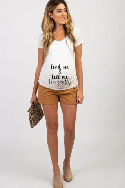 Brand New Women Pregnancy Clothes Baby Now Loading Pls Wait Maternity T-shirt Summer Short Sleeve Pregnant T-shirts
