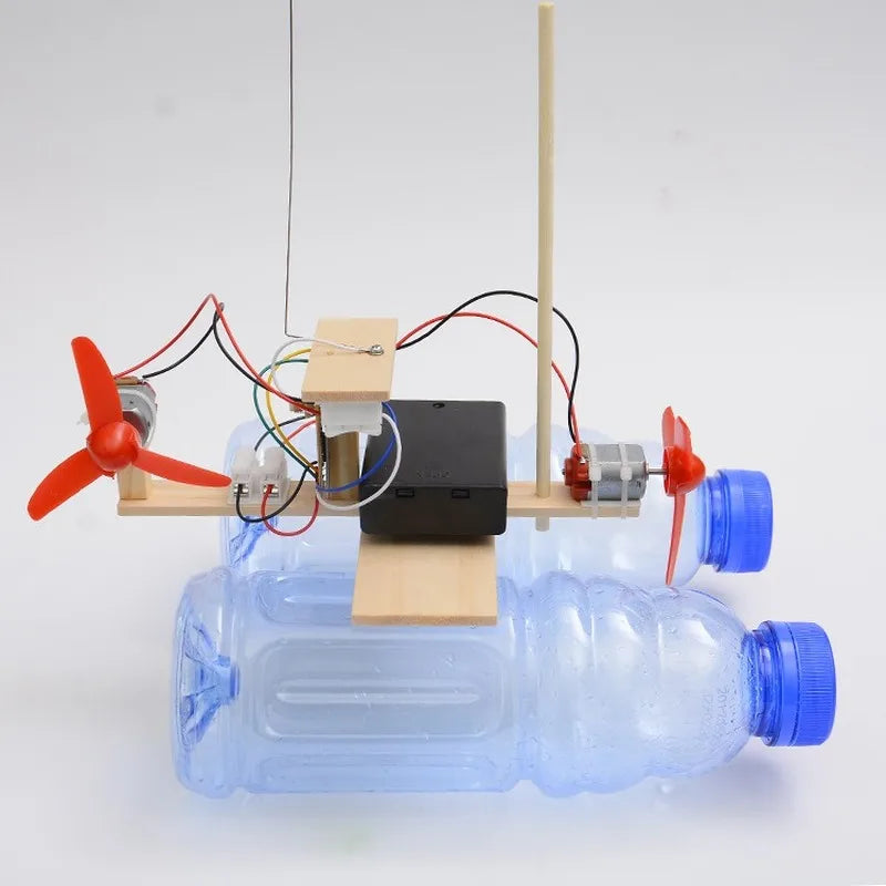 DIY Remote Control Wind Ship Model Science Experiment Kit STEM Toy for Kids