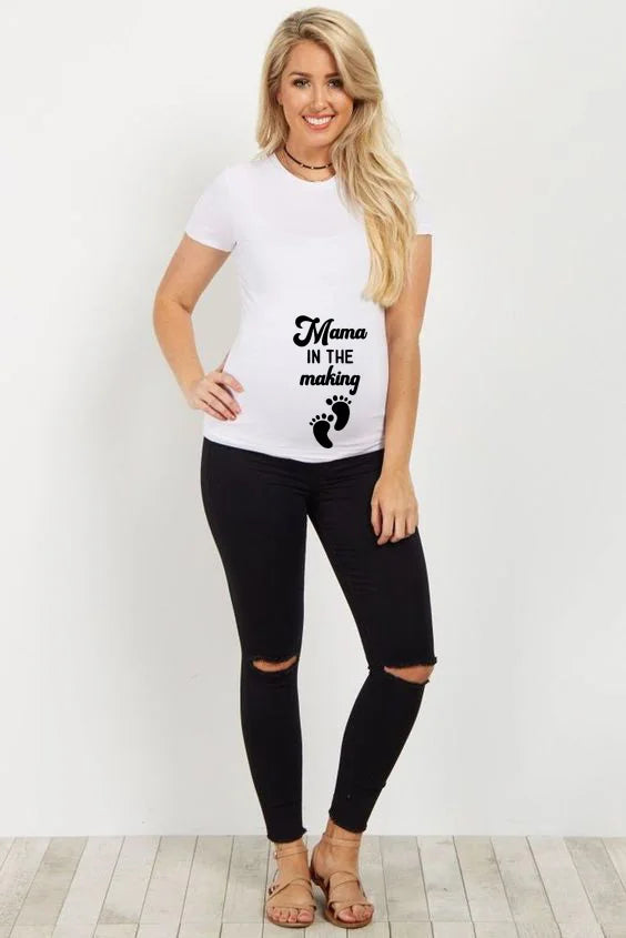 Brand New Women Pregnancy Clothes Baby Now Loading Pls Wait Maternity T-shirt Summer Short Sleeve Pregnant T-shirts