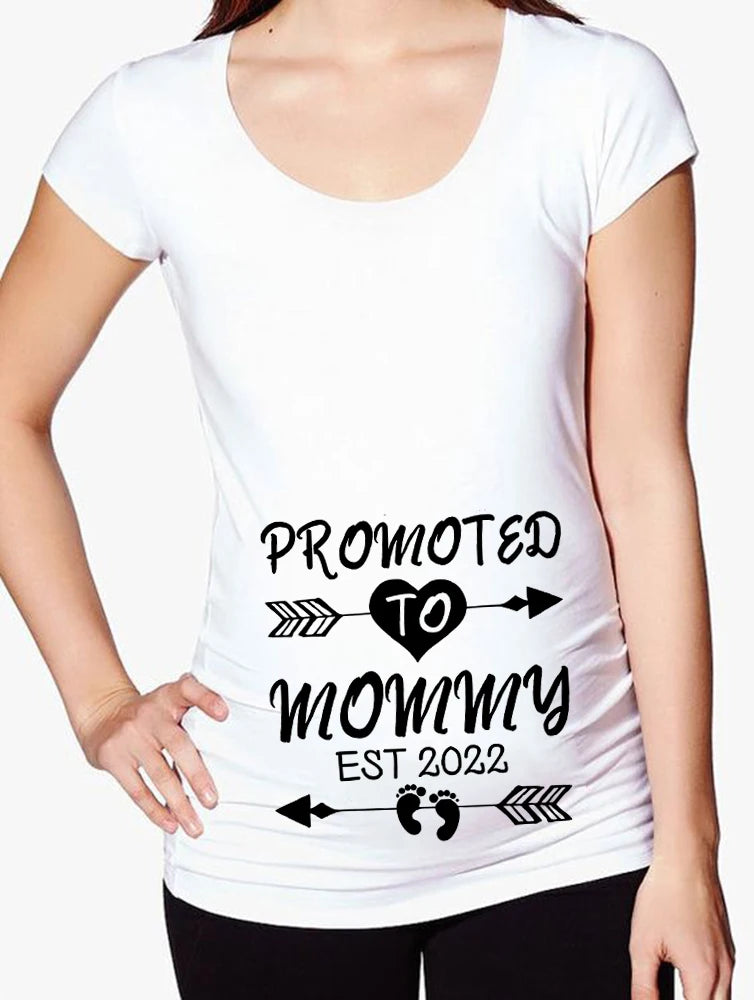See You Soon Summer Tees Women T-shirts Slim Maternity Funny Letter Tops O-Neck Pregnancy T-shirts for Pregnant Women
