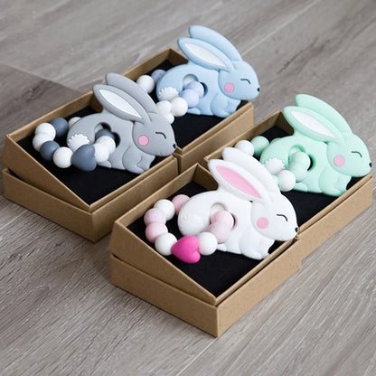 Cartoon Animal BPA-Free Silicone Teether - Food-Grade Silicone Teething Toy for Kids | DIY Teething & Christmas Gift Decor