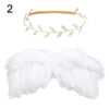 2pcs/Set Cute Newborn Angel Feather Wings & Baby Girl Rose Flower Headband Hair Accessories for Infant Photography Props