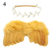 2pcs/Set Cute Newborn Angel Feather Wings & Baby Girl Rose Flower Headband Hair Accessories for Infant Photography Props