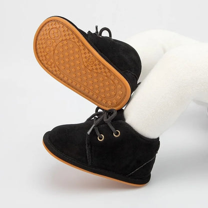 KIDSUN Baby Shoes Boys Classical Cotton Non-Slip Soft-Sole Rubber Sole Toddler Girl Boots Infant Crib First Walkers 3 Colors