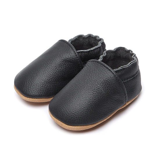 Genuine Leather Soft Unisex Baby Shoes – Slip-On Moccasins in Various Colors for Infants