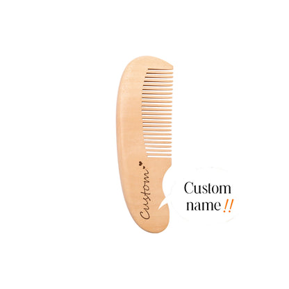Baby Care Hair Brush for Kids - Girl Bath & Shower - Pure Natural Wool Wooden Comb & Hairbrush - Infant Newborn Massager