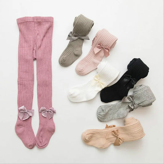 Girl Winter Bowknot Tights - Cotton Baby Pantyhose for Spring & Autumn | Rabbit Baby Socks & Children's Leg Warmers