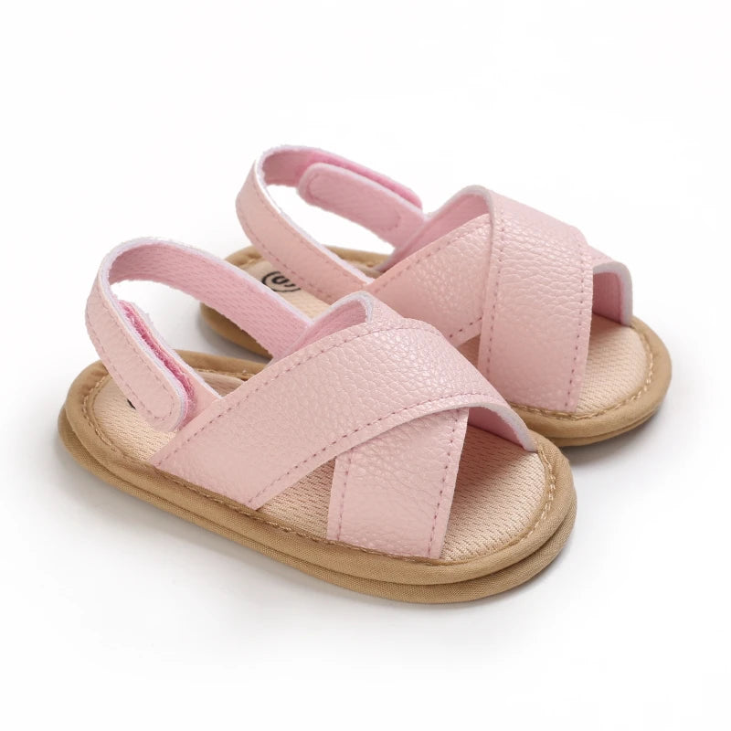 Summer Newborn Infant Baby Girls Princess First Walker Shoes – Soft Sole Sandals & Beach Slippers
