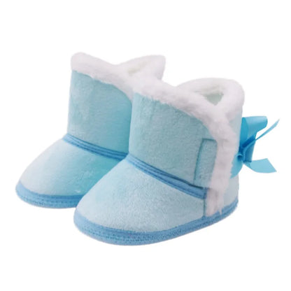 Jlong Winter Newborn Soft Sole First Walker Baby Shoes – Fur Warm Snow Boots for Girls (0-18 Months)