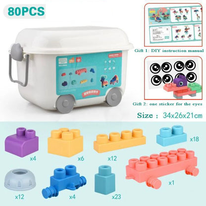 Baby Soft Plastic 3D Building Blocks – Large Rubber Particle Bricks, Early Education Toy for Toddlers, Gift for Babies