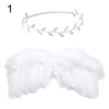 2pcs/Set Cute Newborn Angel Feather Wings & Baby Girl Rose Flower Headband Hair Accessories for Infant Photography Props
