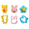 3-Piece Sandwich Crust Cutter Set Rabbit Bear Flower Cookie and Bread Molds for Bento
