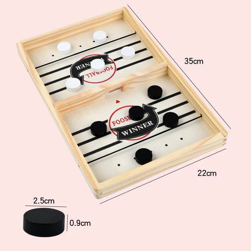 Table Hockey Paced Sling Puck Board Game - Fast Sling Puck Winner Party Game, Adult and Child Family Desktop Battle Game