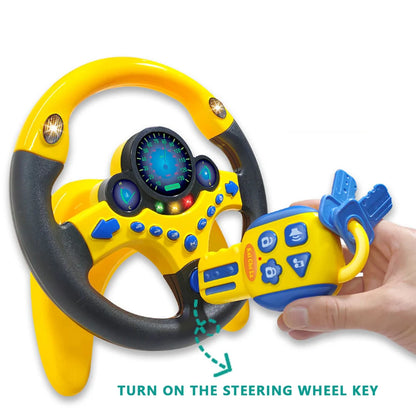 Electronic Simulation Steering Wheel with Light and Sound Early Education Puzzle Co-Pilot Sports Car Toy Boy Gift
