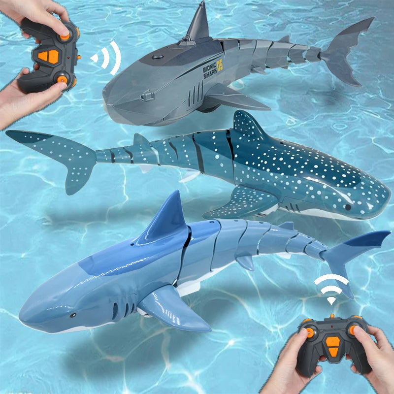 2.4G RC Shark Toy – Remote Control Simulation Animal with Lights and Water Spray