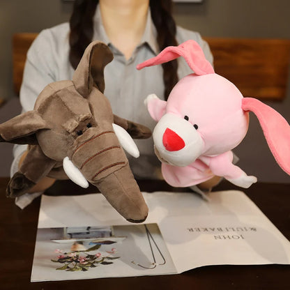 Plush Animal Hand Puppets, Dinosaur Lion Giraffe Tiger Rabbit Dog Duck Frog Gift Toy
