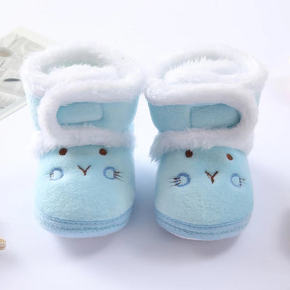 Baywell Winter Warm Fur Snow Boots Baby Booties Anti-slip Infant Boys Bootie Shoes 0-18 Month