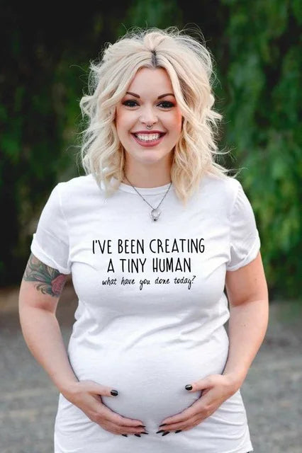 See You Soon Summer Tees Women T-shirts Slim Maternity Funny Letter Tops O-Neck Pregnancy T-shirts for Pregnant Women