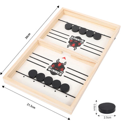 Table Hockey Paced Sling Puck Board Game - Fast Sling Puck Winner Party Game, Adult and Child Family Desktop Battle Game