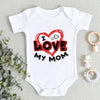 “I Love You Mom” – Aesthetic Newborn Baby Bodysuit, Soft & Comfy Toddler Jumpsuit for Boys & Girls, Casual Home Outfit