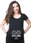 Funny Maternity T-Shirt | Cute Comfortable Pregnancy Tee | Twins Pregnancy T-Shirt | Summer Short Sleeve