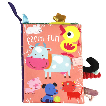 Tail Cloth Book for Babies – Interactive Early Learning Toy with Sound Paper and Rattle for Ages 0–36 Months