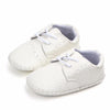 Meckior New Baby Shoes – Retro Leather Boy & Girl Toddler Shoes, Anti-Slip Rubber Sole First Walkers Crib Shoes