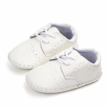 Meckior New Baby Shoes – Retro Leather Boy & Girl Toddler Shoes, Anti-Slip Rubber Sole First Walkers Crib Shoes
