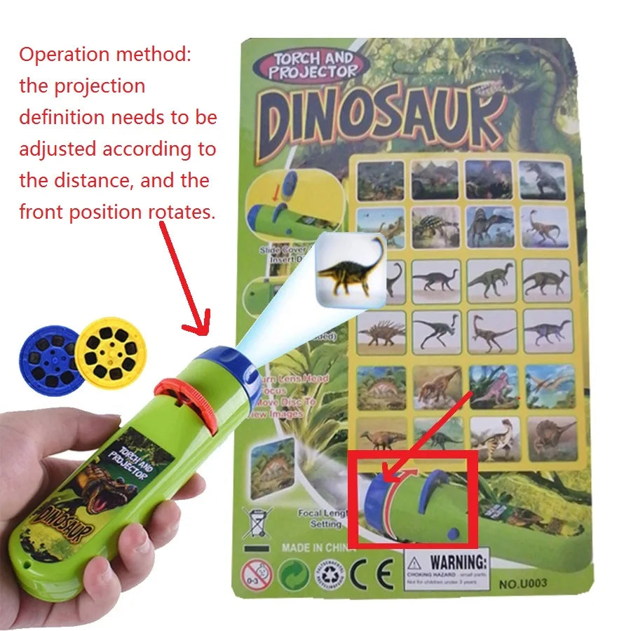 Kids Projection Flashlight Night Light – Cute Cartoon Projector Toy for Bedtime & Learning