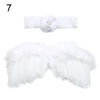 2pcs/Set Cute Newborn Angel Feather Wings & Baby Girl Rose Flower Headband Hair Accessories for Infant Photography Props