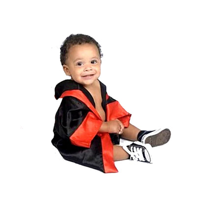 Baby Boxer Red Robe & Pants Set – Sanda Free Fight Boxing Glove Shorts for Newborn Photography Props & Infant Photo Accessories