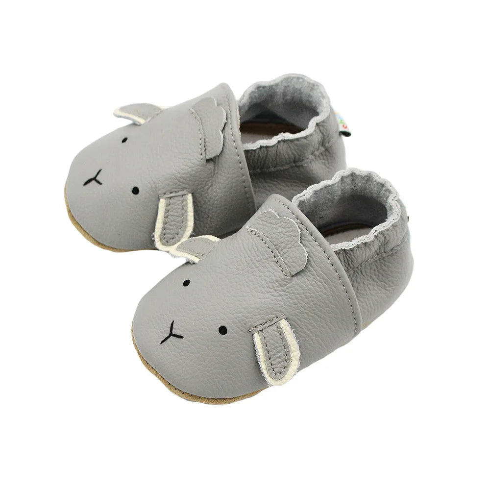 Baby Leather Casual Crib Shoes – First Steps Educational Walkers for Toddler Boys & Girls, Animal Sneakers for Newborns