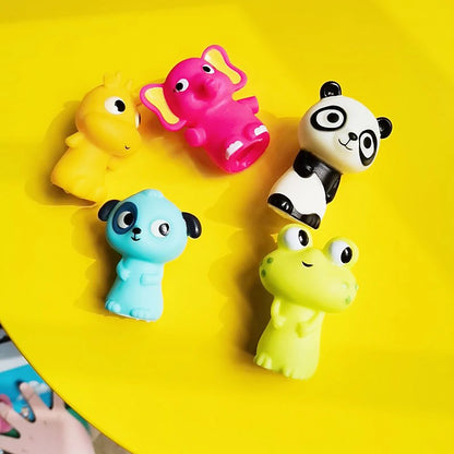 5PCS Kids Animal Finger Puppet Set, Lion Elephant Bear Mini Hand Puppets Educational Toy