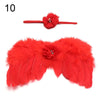 2pcs/Set Cute Newborn Angel Feather Wings & Baby Girl Rose Flower Headband Hair Accessories for Infant Photography Props