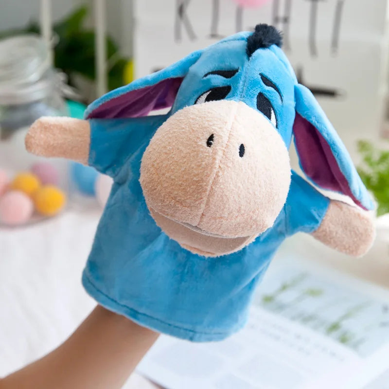 25cm Soft Plush Hand Puppets, Elephant Lion Monkey Stuffed Animal Story Dolls for Children