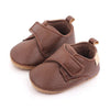 PU Leather Baby Boy First Walker Shoes - Non-Slip Rubber Sole Retro Crib Shoes (3/6/9/12/18M)