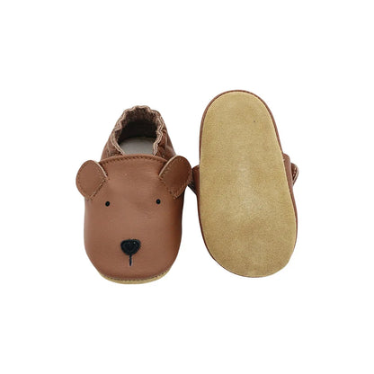 Baby Leather Casual Crib Shoes – First Steps Educational Walkers for Toddler Boys & Girls, Animal Sneakers for Newborns