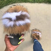 Luxury Women’s Fox Fur Slides – Cozy Fluffy Plush Slippers with Non-Slip EVA Sole, Perfect for Home or Casual Outdoor Style