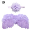 2pcs/Set Cute Newborn Angel Feather Wings & Baby Girl Rose Flower Headband Hair Accessories for Infant Photography Props