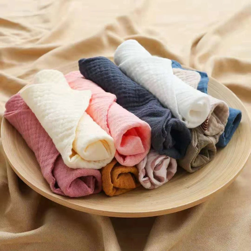 5 Pcs Baby Cotton Square Towel – Muslin Cloth, Infant Hand/Face Washcloth, Feeding Bib, Burp Cloth & Saliva Towel - Kidzy Market