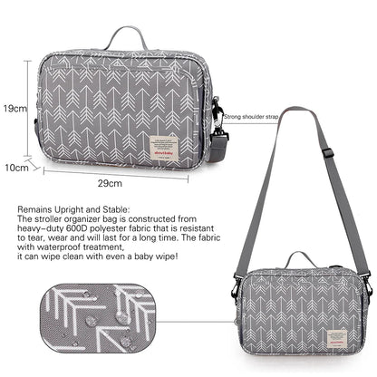 Baby Stroller Bag Waterproof Portable Travel Mummy Bag Multifunction Diaper and Bottle Storage Hanging Pram Organizer