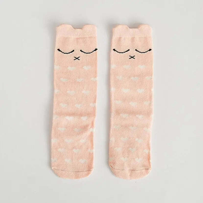 Baby Socks - Fox & Cat Animal Print Cartoon Knee-High Long Leg Warmers | Fashion Socks for Boys & Girls, Children’s Socks