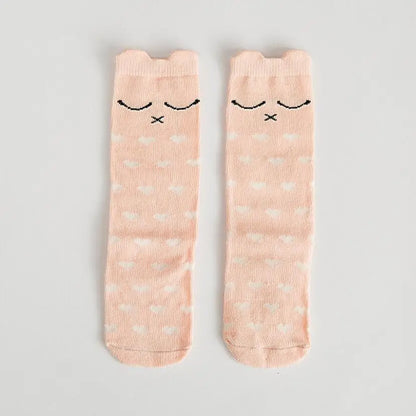 Baby Socks - Fox & Cat Animal Print Cartoon Knee-High Long Leg Warmers | Fashion Socks for Boys & Girls, Children’s Socks