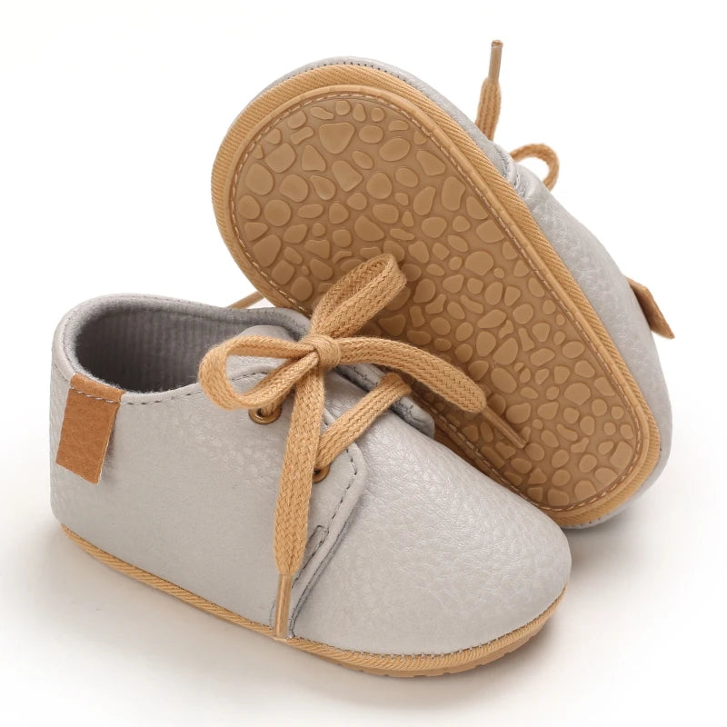 New Baby Shoes Retro Leather Boy Girl Multicolor Toddler Rubber Sole Anti-Slip First Walkers Infant Moccasins