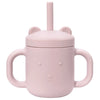 Cartoon Bear Baby Drinking Cup with Double Handles, Straw Feeding Cup, BPA-Free Soft Silicone Learn to Drink Cup, Newborn Accessories