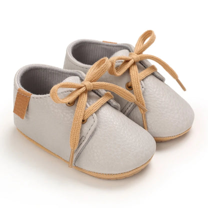 HAIZHIW Newborn Baby Boy & Girl Leather Shoes – Infant First Walkers, Non-Slip Rubber Toddler Retro Shoes (0-18M)