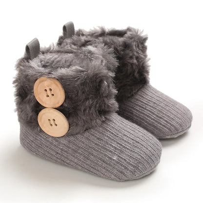 0–18M Winter Baby Snow Boots – Plush Fleece Warm Ankle Boots for Newborn Boys & Girls