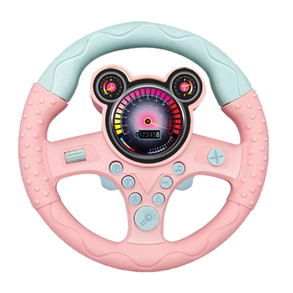 Electronic Simulation Steering Wheel with Light and Sound Early Education Puzzle Co-Pilot Sports Car Toy Boy Gift
