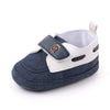 PU Leather Baby Boy First Walker Shoes - Non-Slip Rubber Sole Retro Crib Shoes (3/6/9/12/18M)